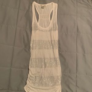 White tank with jewels